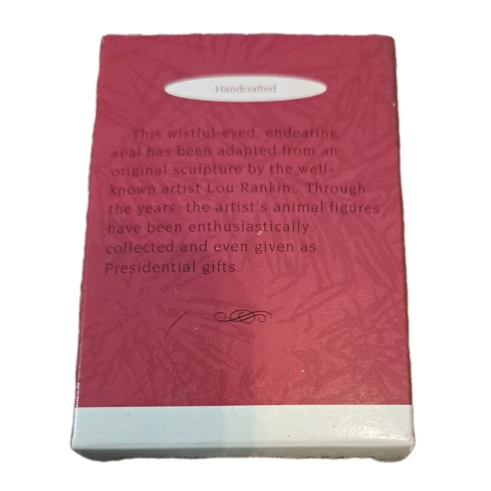 1992‎ Hallmark Keepsake Ornament Lou Rankin Baby Pup Seal Clip Box Christmas